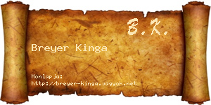 Breyer Kinga névjegykártya